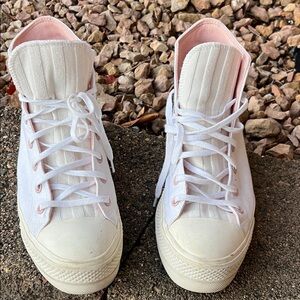 Converse White and Pink High-Tops